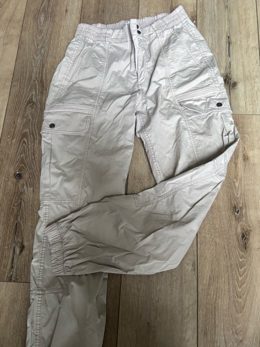 Garage Beige Cargo Track Pants - Light Neutral Joggers